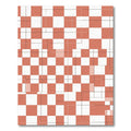 Terracotta Peach Checkered Grid Abstract Rug