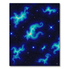 Teal Nebula Swirl Starry Night Rug