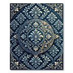 Elite Midnight Blue Filigree Medallion Rug
