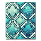Teal Quatrafoil Flowing Wave Tile Rug