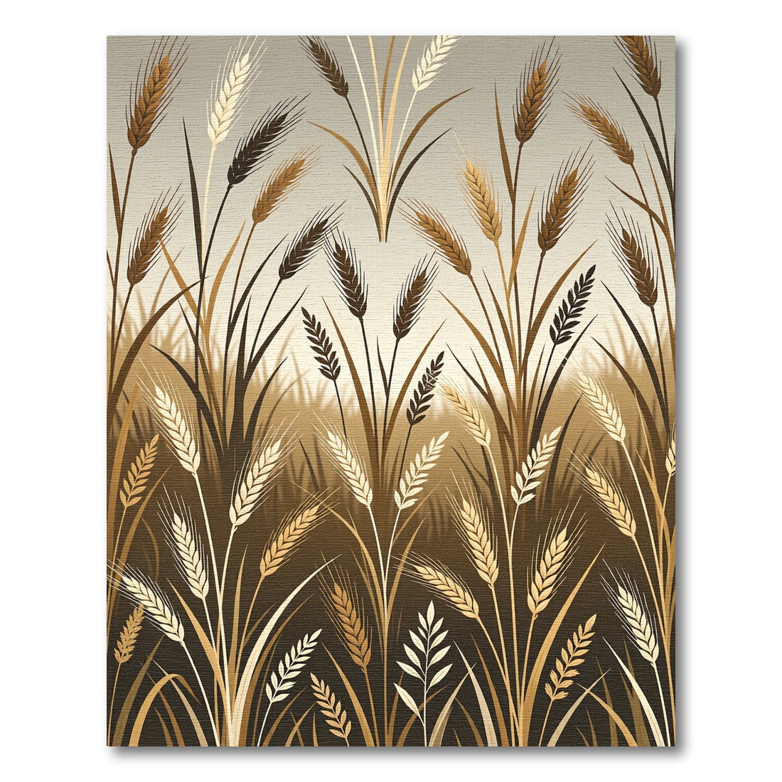 Golden Wheat Field Grass Illustration Rug