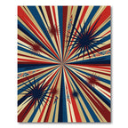 Radiant Starburst Geometric Patriotic Ray Rug