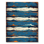 Abstract Blue and Orange Ocean Wave Rug