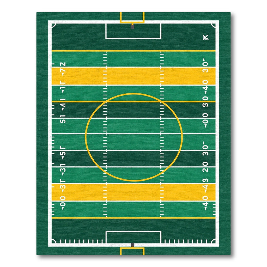 Green and Yellow Football Field Rug