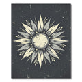 Midnight Gray Celestial Sunburst Floral Rug
