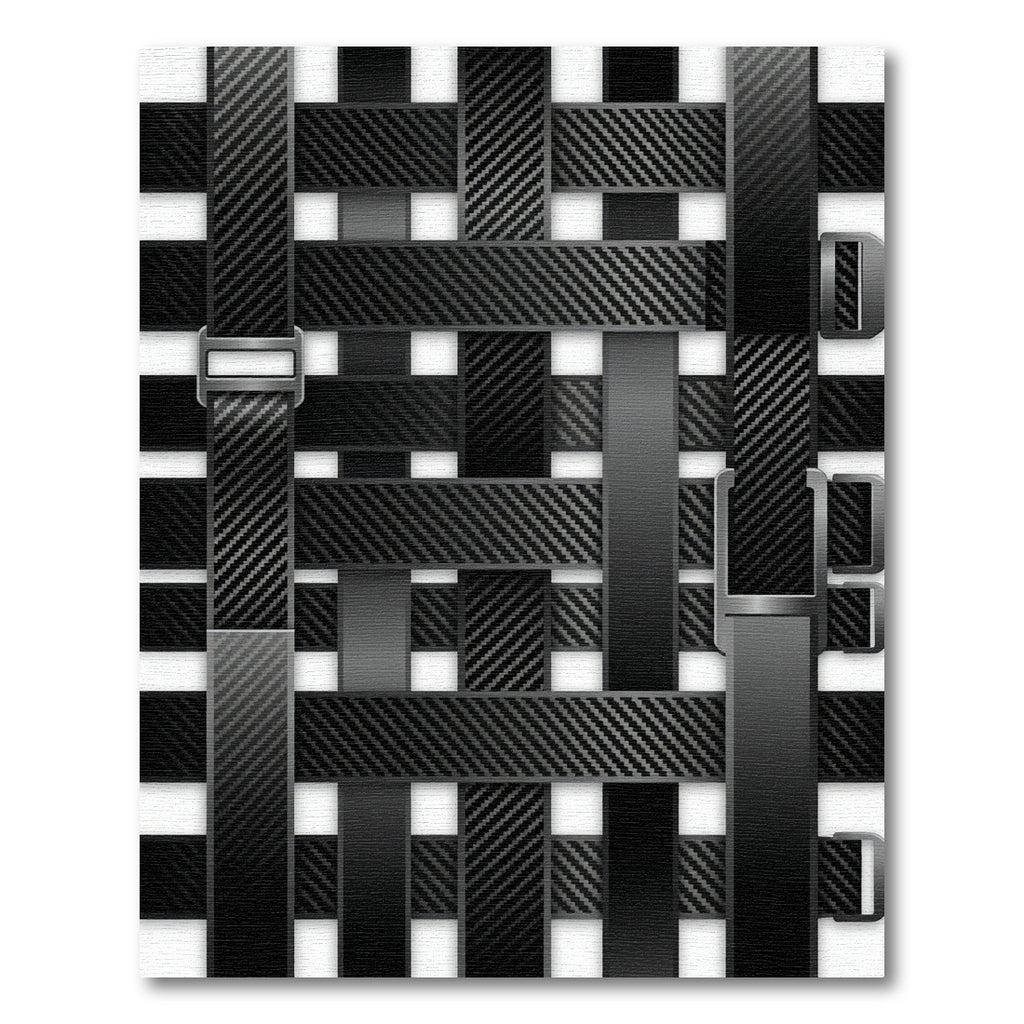 Black Carbon Fiber Weave Straps Rug