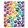 Vibrant Rainbow Animal Paw Trail Rug