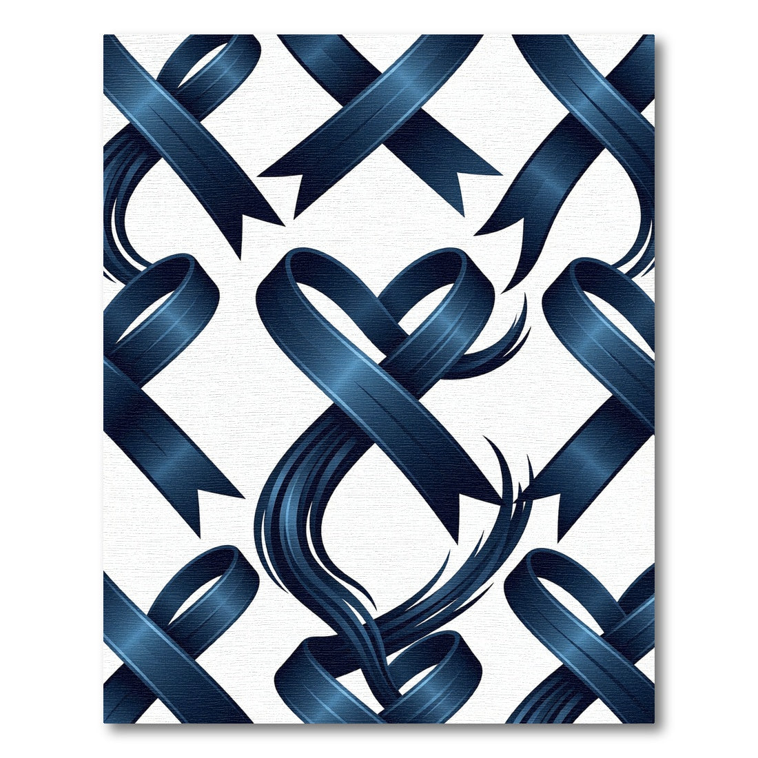Elegant Deep Blue Ribbon Knot Rug