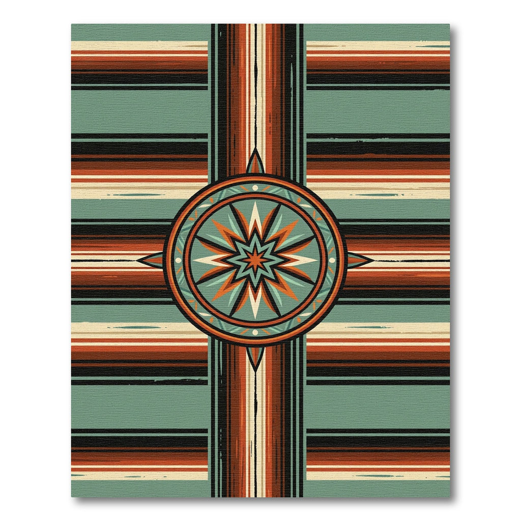Earthy Southwest Geometric Star Medallion Rug