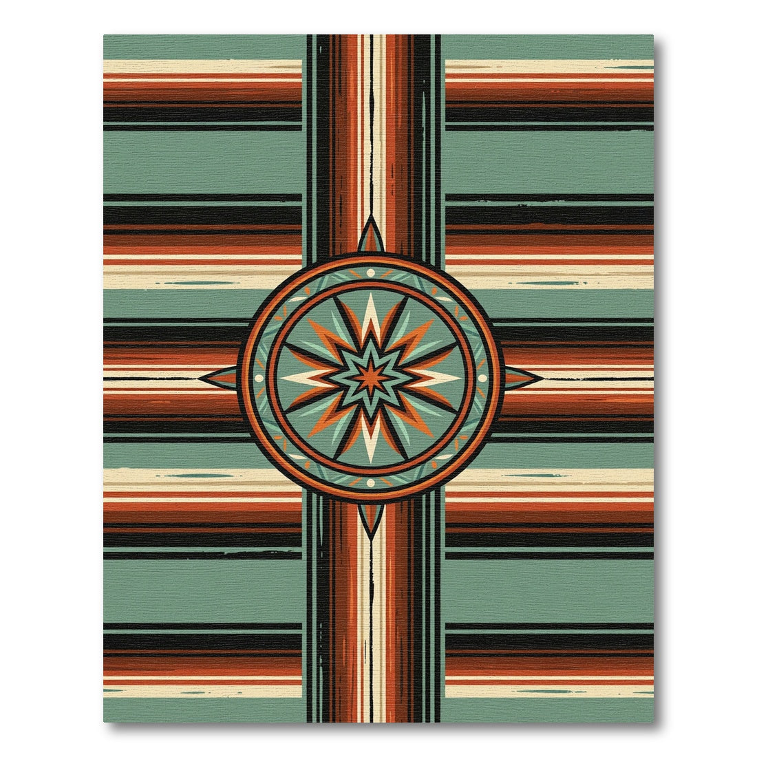 Earthy Southwest Geometric Star Medallion Rug