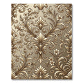 Golden Baroque Floral Swirl Rug