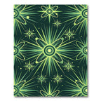 Green Atomic Starburst Radiating Orbits Rug