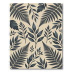 Charcoal Fern and Leaf Botanical Foliage Rug
