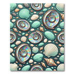 Iridescent Seashell and Pebble Coastal Stream Rug