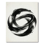 Ink Wash Black Swirl Circle Rug