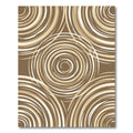 Brown Cream Swirling Circles Rug