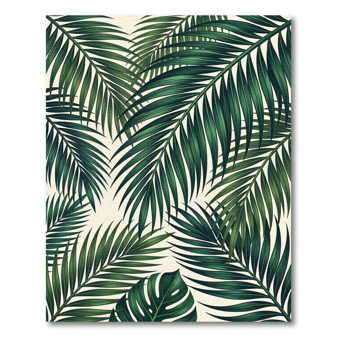 Emerald Green Palm Frond Overlay Rug