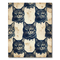Vintage Ink Blot Tabby Cat Portrait Rug