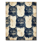 Vintage Ink Blot Tabby Cat Portrait Rug