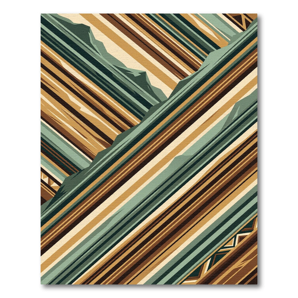 Abstract Geometric Alpine Mountain Slope Rug