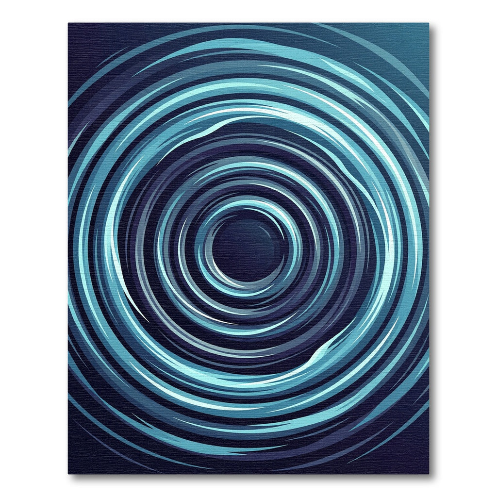Deep Blue Concentric Swirl Rug