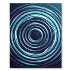 Deep Blue Concentric Swirl Rug