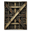 Industrial Gear And Metal Grid Rug