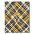 Golden Ochre Navy Diagonal Plaid Rug