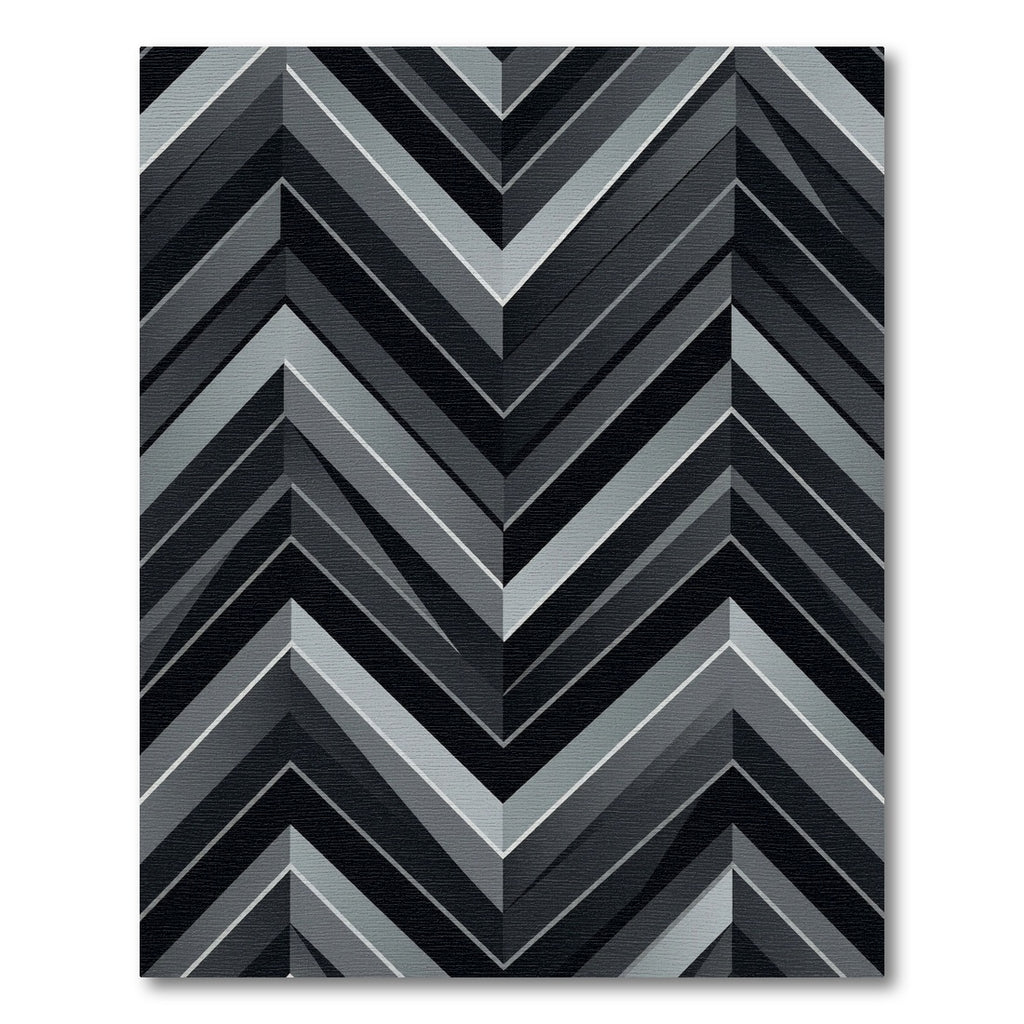 Monochrome Chevron Stripe Composition Rug