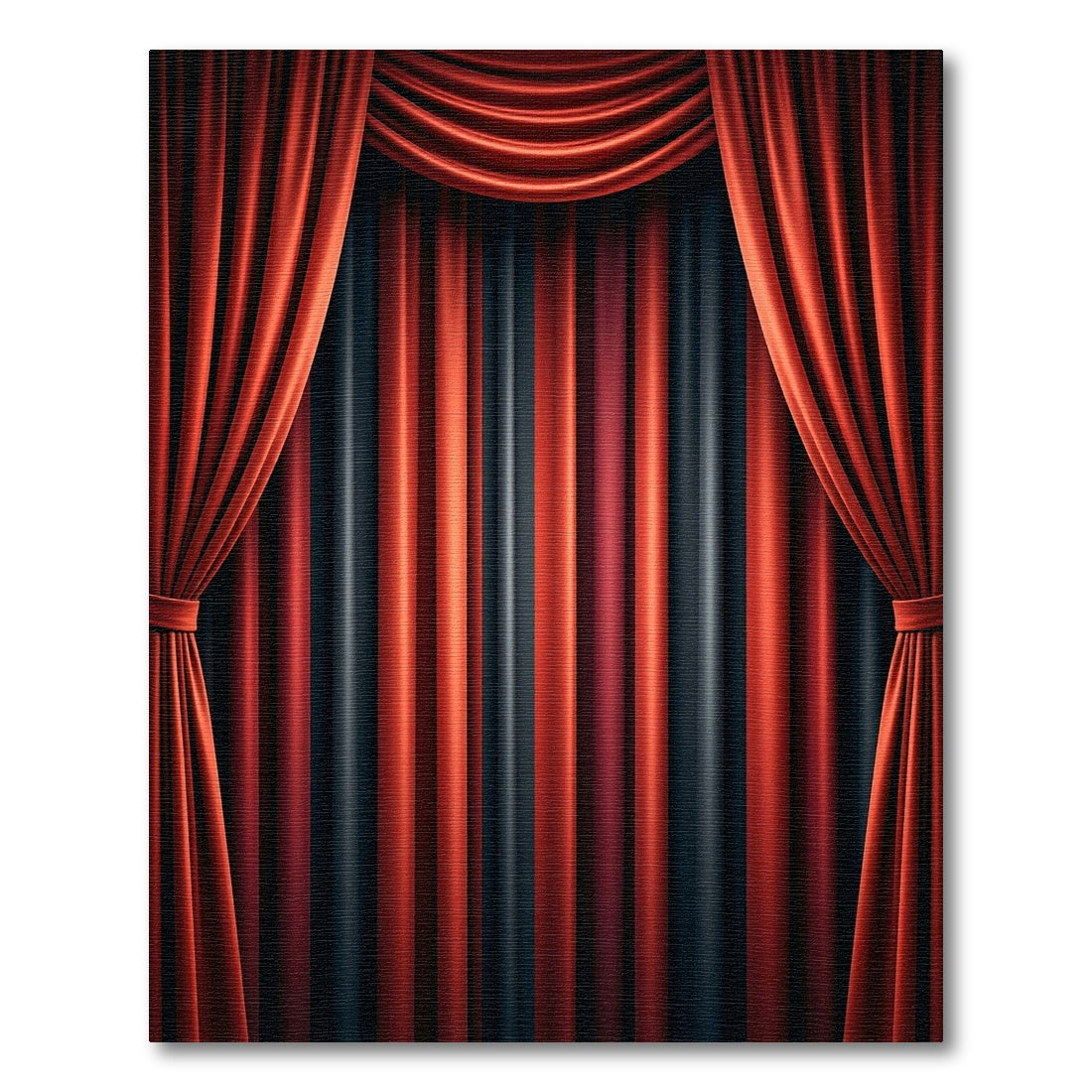 Draped Velvet Fire Stage Red Rug