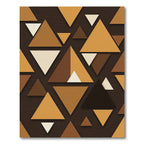 Earthy Brown Geometric Triangle Mosaic Rug
