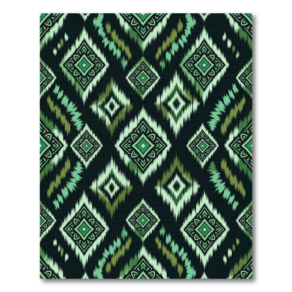 Green Diamond Zigzag Ikat Rug