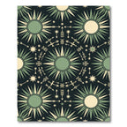 Sage Green Celestial Sunburst Arrow Rug