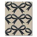 Elegant Charcoal Ribbon Bow Neutral Wallpaper Rug