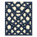 Navy Nautical Rope Grid Lattice Rug