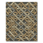 Geometric Woven Earthy Lattice Rug