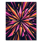 Vibrant Pink and Orange Abstract Crystal Starburst Rug