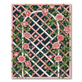 Pink Garden Trellis Rose Arch Rug
