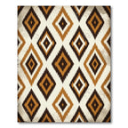 Earth Tone Ikat Diamond Geometric Rug
