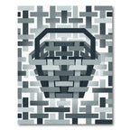 Modern Monochrome Woven Basket Geometric Rug