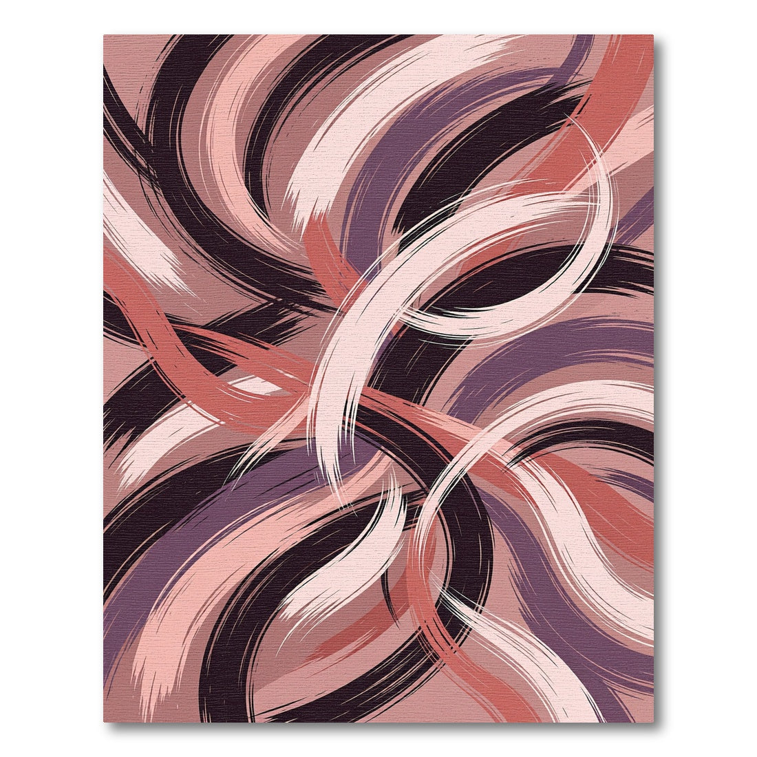 Mauve Blush Brushstroke Swirl Rug