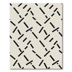 Black White Interlocking Stripe Rug