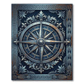 Navigational Compass Ornate Blue Rug