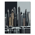Monochrome Skyscraper Architectural Skyline Illustration Rug