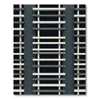 Industrial Gray White Linear Ladder Rug
