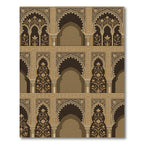 Earthy Tone Arched Floral Court Rug