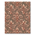 Rose Gold Baroque Scrollwork Ornament Rug