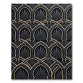 Dark Gray Arch Leaf Geometric Rug