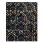 Dark Gray Arch Leaf Geometric Rug