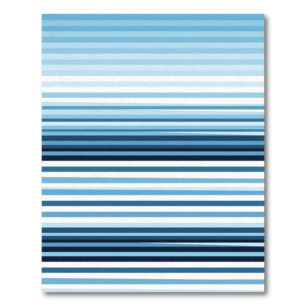 Cool Blue Horizontal Stripe Rug